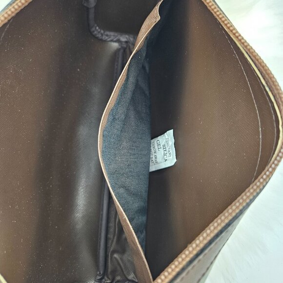 Burberrys Nova Check Brown Canvas & Leather Clutch Bag - Picture 14 of 16